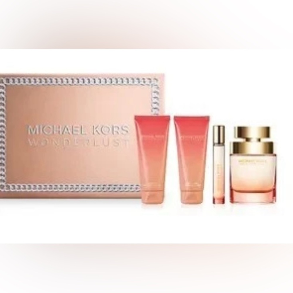 NEW Michael Kors 4PC Wonderlust 3.4 oz EDP + gel+ lotion+ travel spray Set NIB